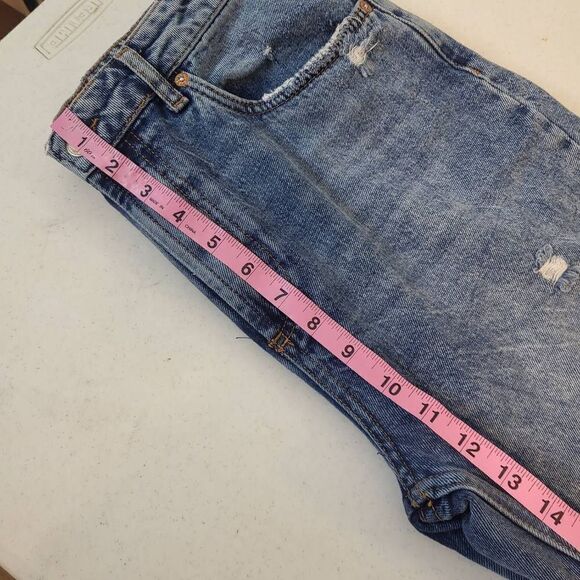 We The Free Womens Size 29 Denim Blue Jeans High Rise Distressed Raw Hem - Picture 7 of 8